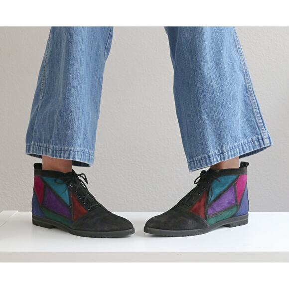 1990's Vintage Skechers Leather Work Boots ~ Women's 6 to 6-1/2 ~ Block Heel - Picture 10 of 10